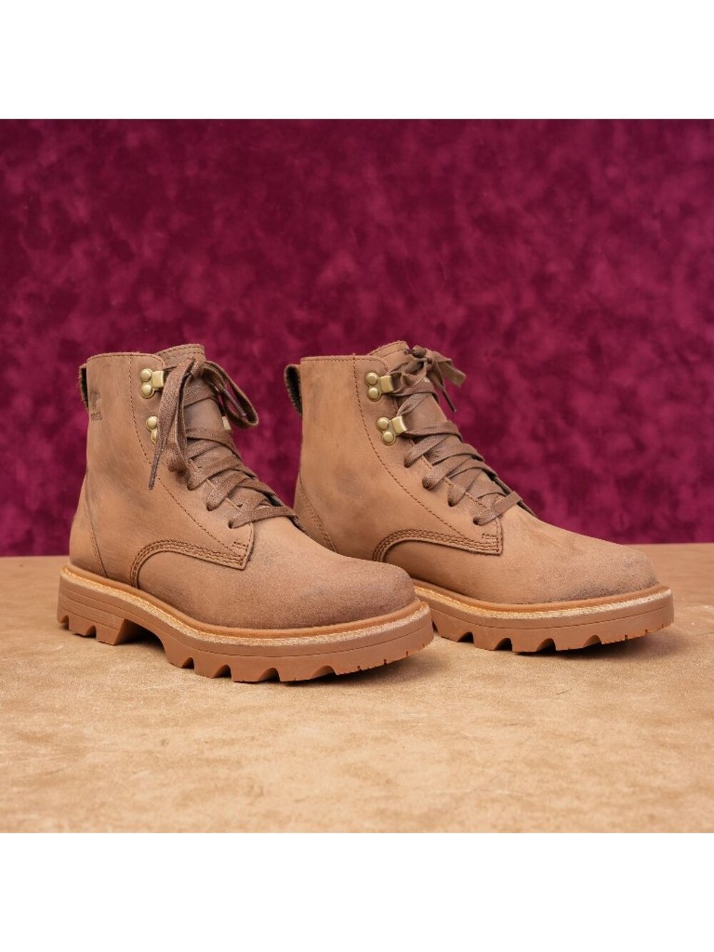 Sorel Women Revel Waterproof lace-up Brown Leather Ankle Boots sz 7US EUR38